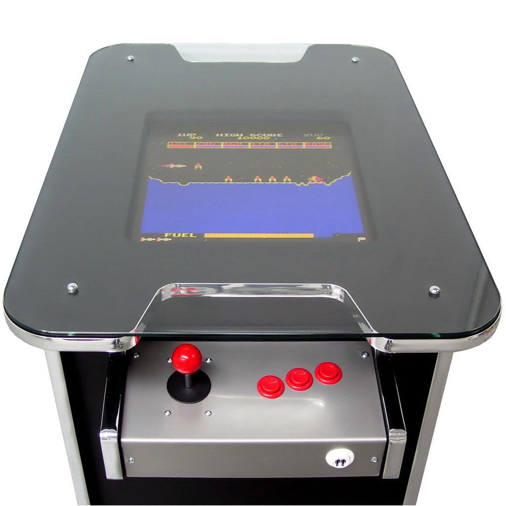 Retro Cocktail Table Arcade Machine Black and Chrome - Arcade Depot