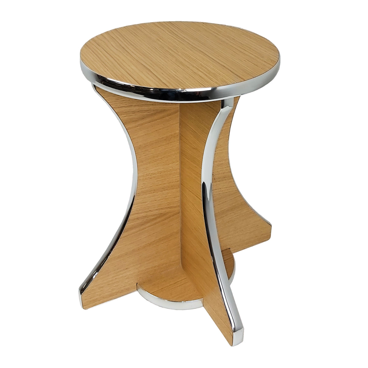 Arcade Stool - Oak & Chrome - Arcade Depot