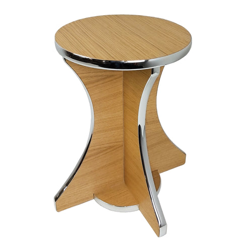 Arcade Stool - Oak & Chrome - Arcade Depot