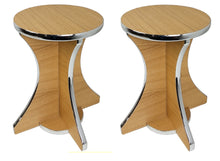 Load image into Gallery viewer, Arcade Stool - Oak &amp; Chrome - Arcade Depot